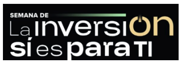 Logo representativo de la formación gratuita La Semana de la Inversión sobre fondo oscuro.